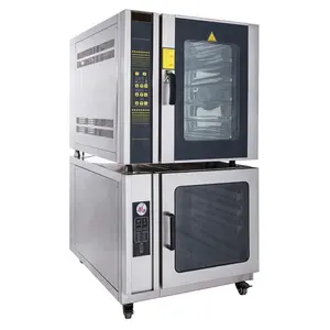 Toko Roti Restoran Disesuaikan Fungsi Uap Bahkan Pemanas Stainless Steel 5 Nampan Convection Oven