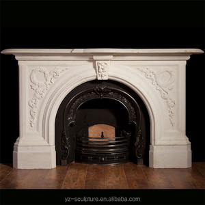 Travertin <span class=keywords><strong>cheminée</strong></span> <span class=keywords><strong>manteau</strong></span> avec lady statue pour vente - Product Image 1