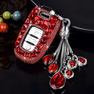 Для женщин, Алмазный чехол для автомобильного ключа со стразами для A4 A4L TT A6 A6L A8 Smart, 3 кнопки с коробкой