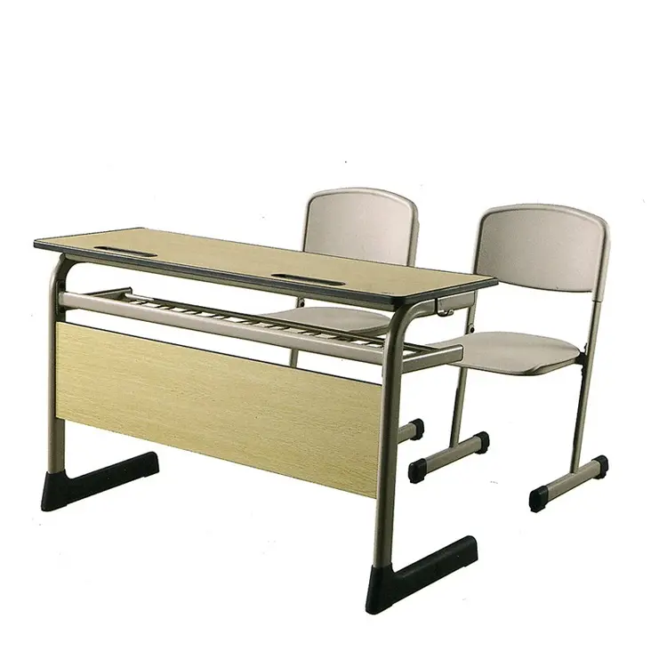 Conjunto de mesa e cadeira dobro da escola elementar escola tabela de formação