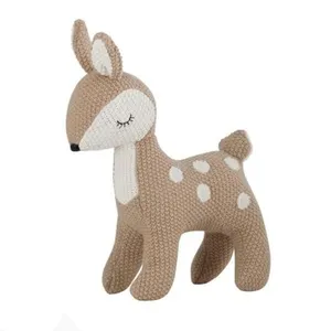 Jouets animaux en tricot, nouveau design, peluche de cerf, cadeaux pour enfants,