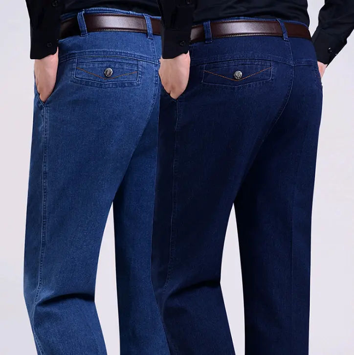 Eropa Jeans Pembuatan Cina Desain Fashion Pria Celana Longgar Kasual Pria Celana Jeans