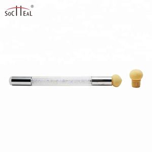 Accessoires pour ongles avec logo personnalisé avec manche <span class=keywords><strong>en</strong></span> acrylique à double tête Dotting Art <span class=keywords><strong>Silicone</strong></span> Smudge Smudge Virole sertie par éponge - Product Image 5