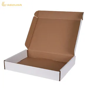 Индивидуальная коричнево-белая Самосборная картонная плоская бумажная упаковочная коробка для подарков