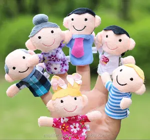 Famille En Peluche tissu art marionnettes à doigt marionnettes jouets parent-enfant
