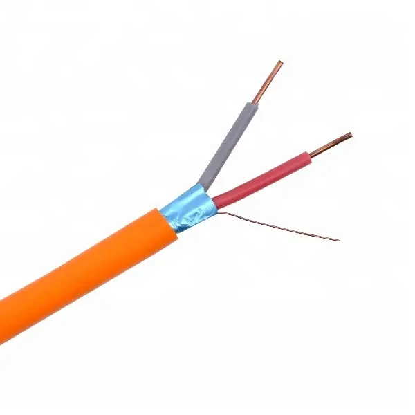 2x1,0 мм 2-жильный огнестойкий контрольный кабель оранжевого цвета с ПВХ-оболочкой, противопожарный кабель