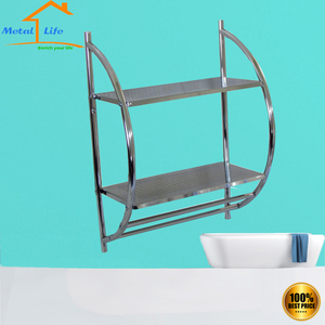 Organizador de ducha de baño montado en la pared de Metal de dos niveles moderno estante de esquina para espacios pequeños diseño elegante - Product Image 3