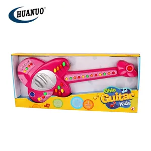 Kinder Fee Musik instrument rosa Kinder Plastik Bass Kind Spielzeug Gitarre für 3