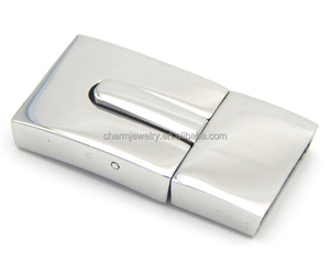 BX053 Bán Sỉ Vòng Đeo Tay Móc Cài Không Gỉ 316L Tìm Trang Sức Trung Quốc Móc Cài Phẳng Cho Vòng Đeo Tay Bằng Da Rộng - Product Image 4