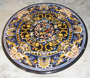 โต๊ะหินอ่อน Pietra Dura ทรงกลม - Product Image 1