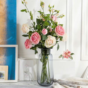 Belle rose realistiche a doppia testa a 7 colori <span class=keywords><strong>in</strong></span> <span class=keywords><strong>vaso</strong></span> per matrimonio decorazioni natalizie Halloween prezzo di fabbrica - Product Image 4