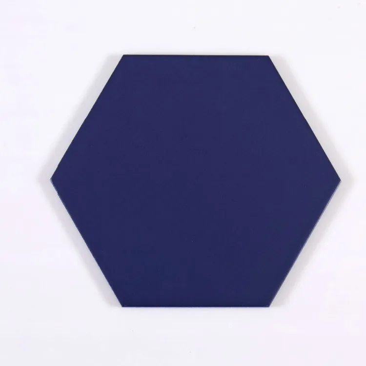 Фарфоровая шестиугольная плитка напольная и настенная плитка 165*330*285 мм темно-синяя матовая поверхность