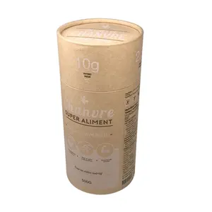 Benutzer definierte zylindrische Verpackung Karton Runde Pappe Lebensmittel qualität Kraft papier Tee Papier Tube Verpackung