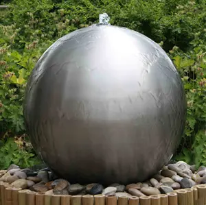 यूरोपीय शैली सजावट स्टेनलेस स्टील की गेंद पानी के फव्वारे आउटडोर उद्यान खोखले गेंद फव्वारा