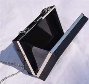 Borsa <span class=keywords><strong>Clutch</strong></span> in Acrilico Trasparente con Dettagli <span class=keywords><strong>Argento</strong></span>, Borsa a Tracolla in Acrilico Trasparente con Finiture <span class=keywords><strong>Argento</strong></span> - Product Image 5