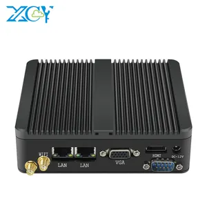 XCY 팬리스 미니 PC N2830 N2840 듀얼 LAN 산업용 컴퓨터 듀얼 직렬 베어 본 시스템 미니 서버 pc