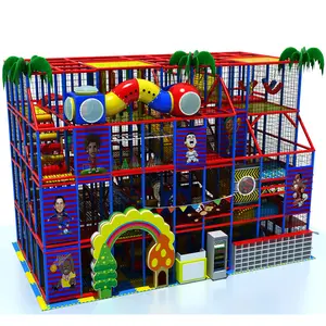 New Commercial indoor playground woven belt platform soft play bouncy maze castle for kids