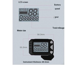 Hot bicicletta elettrica mountain bike batteria al litio controller LCD A CRISTALLI liquidi strumento set - Product Image 5