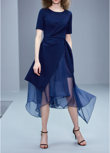 2018 el último diseño llano de <span class=keywords><strong>la</strong></span> gasa de <span class=keywords><strong>la</strong></span> manera Vestido de manga corta - Product Image 2