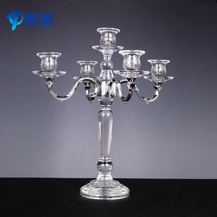 Suporte de vela cristal votivo para casamentos, criativo com 5 braços, decoração