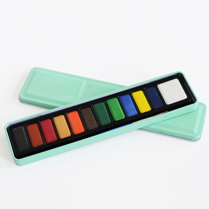 12 colores acuarela pintura extra cepillo de pintura en viajes de Metal <span class=keywords><strong>caja</strong></span> de la lata - Product Image 4