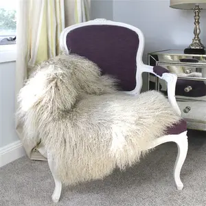 พรมขนแกะทิเบตเป็นลอนสำหรับเตียงเก้าอี้ขนแกะทำด้วยมือพรมขนสัตว์รูปสัตว์