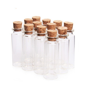 5Ml 7Ml 10Ml 12Ml Nhỏ Trong Suốt Lọ Thủy Tinh Với Nút Chai Mini Chum Đối Với Đảng Favours Wedding Trôi Mong Muốn Chai - Product Image 2
