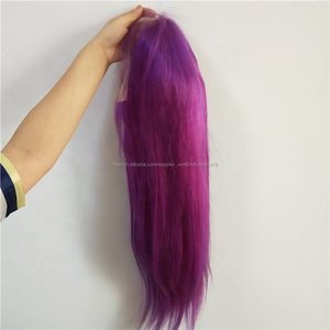 Vente chaude <span class=keywords><strong>haie</strong></span> humains Brésiliens avant de lacet perruque violet couleur pour femme noire - Product Image 2