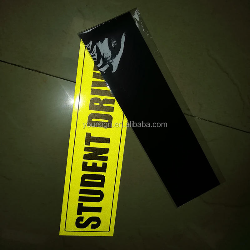 Magnetico New Driver Adesivo - 3 Pezzi, Giallo Riflettente, Per Auto, Avviso Conducente Principiante - Foto 2