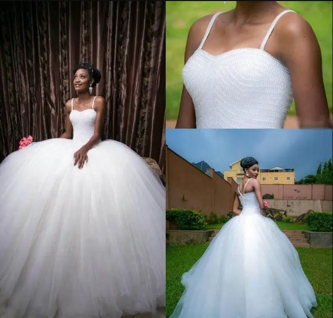 Marokkaanse Wit Tulle Bridal Baljurk Trouwjurk Te Koop