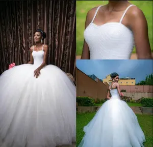 Marocchino Bianco di Tulle di Sfera Abito Da Sposa Abito Da Sposa Per La Vendita