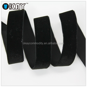 Tamam fabrika ücretsiz örnekleri toptan 10 mm kadife elastik şerit - Product Image 5