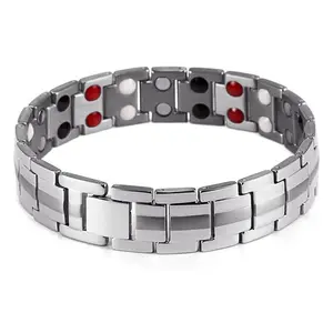 Bracelet magnétique pour homme, accessoire en argent et acier inoxydable, vente directe depuis l'usine, chine, 4 en 1, tendance,