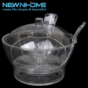 Ensemble de bols de service, bol à salade en <span class=keywords><strong>plastique</strong></span> personnalisé avec couvercle, glacé - Product Image 4