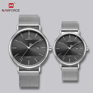 Paar Luxus uhren Männer Frauen Armbanduhr Quarz relojes navi force 3008 SW minimalist ische Uhr