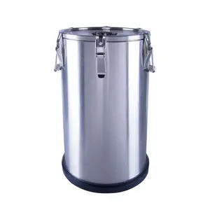 Recipiente De Armazenamento De Alimentos Caixas De Armazenamento & Bins Factory Direct Comercial Espuma De Metal Multifuncional De Aço Inoxidável Rodada 30*52cm