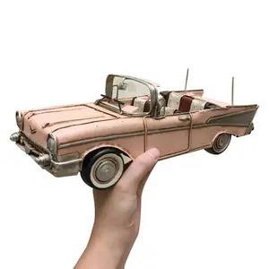 Modelo de carro antigo, enfeites de decoração artesanais de metal, de estilo vintage, para decoração de casa, coleções, brinquedos colecionáveis de veículo