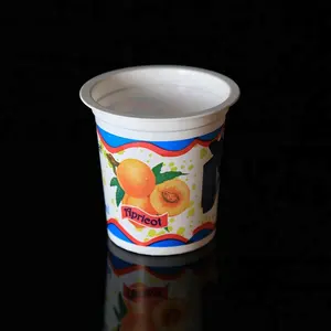 5oz सफेद बच्चों डिस्पोजेबल प्लास्टिक आइस क्रीम कप कस्टम मुद्रण दही कंटेनर
