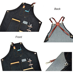 Tablier de travail en jean avec sangles en cuir réglables, outil utilitaire pour salon de coiffure, cadeau d'entreprise, nouveauté, vente chaude - Product Image 6