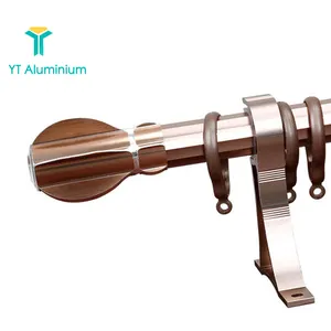 Wholesale Decorative Curtain Rod Sets Brackets and Finials Round Double Curtain Rod