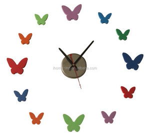 Autoadesivo della parete clock 3d dolce cuore rosso moderno <span class=keywords><strong>orologi</strong></span> <span class=keywords><strong>da</strong></span> parete della Torre Eiffel orologio in tempo - Product Image 6
