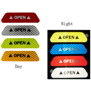 <span class=keywords><strong>Signalisation</strong></span> réfléchissante adhésive pour porte ouverte, marqueur de sécurité routière, flèche, décoration de voiture, autocollant réfléchissant, ruban d'avertissement - Product Image 2