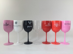 Bicchiere da vino acrilico in plastica dura Premium per feste e matrimoni - Product Image 5