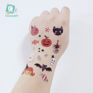 Aduana de <span class=keywords><strong>calabaza</strong></span> de Halloween cráneo pequeño temporal del tatuaje etiqueta engomada del tatuaje para los niños de los niños - Product Image 3