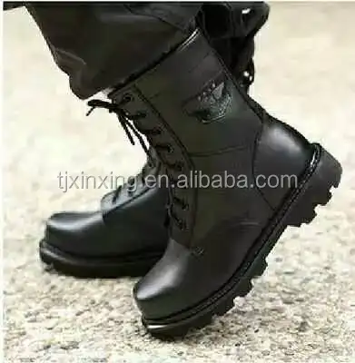 cow leather french style good quality fly boots military boots/rubber sole