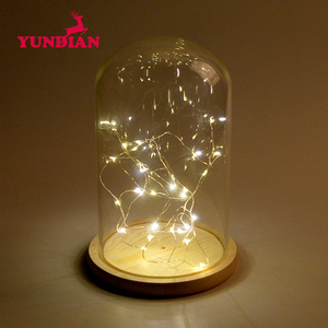 Cloche transparente en forme <span class=keywords><strong>de</strong></span> U, disponible en plusieurs tailles, 7 pièces, vente en gros, éclairage Led, Base en bois, décoration <span class=keywords><strong>de</strong></span> maison - Product Image 4