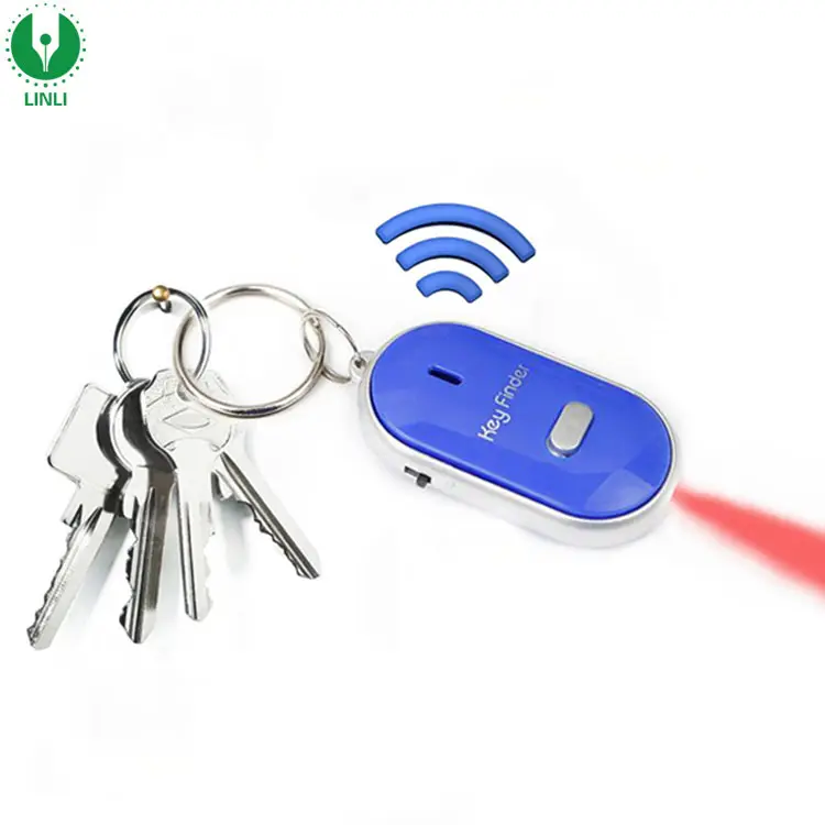 Promotional Custom Logo Wireless Whistle Sound Beep Funny Lost Small Smart Key Finder With LED Light Keychain