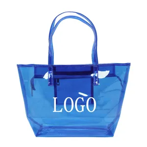 Benutzer definierte bunte transparente PVC-Einkaufstasche klare PVC-Handtasche