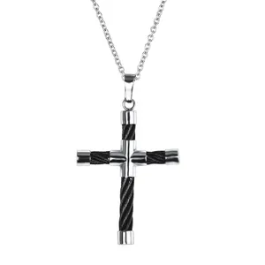 En gros En Acier Inoxydable Bijoux Religieux Collier Énergie Scalaire Pendentif croix