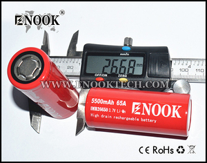 18650 de descarga de alta tasa de 65A Enook 26650 5500 mAh <span class=keywords><strong>3</strong></span>.7 V batería recargable PK LG HG2 - Product Image 4